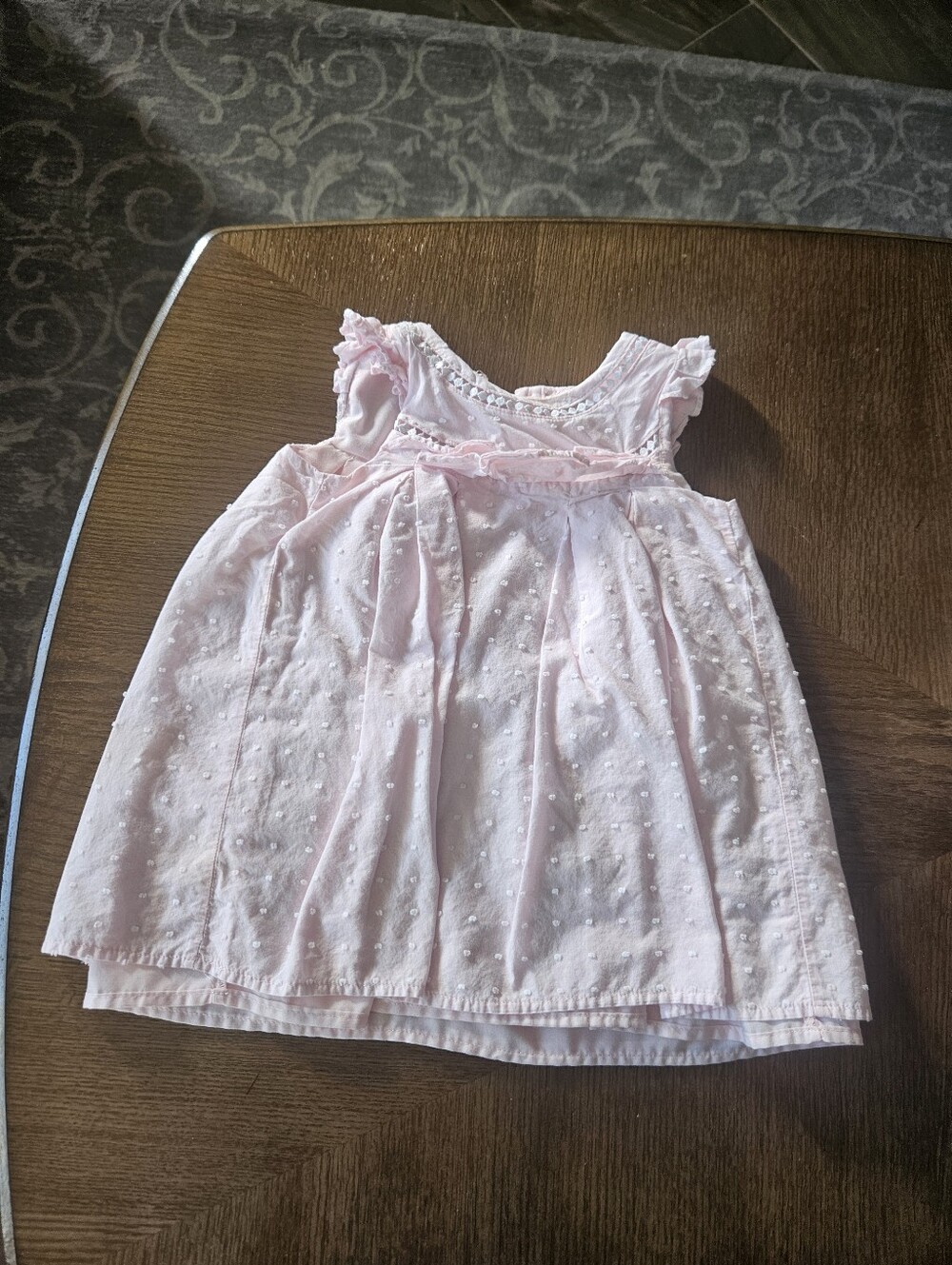 Maggie & Zoe Light Pink Baby Dress with Ruffle Shoulders Size 12 M